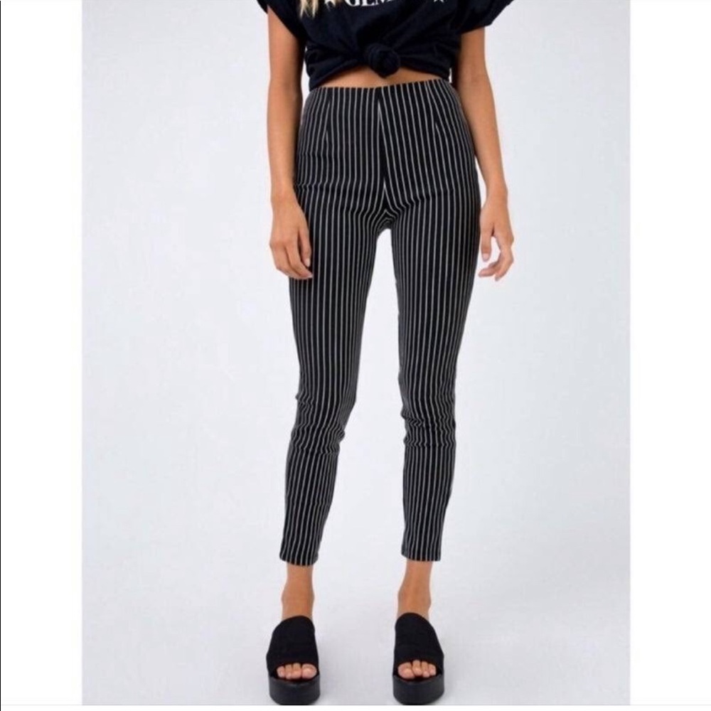 Pinstripe stretchy high wasted pants